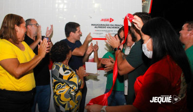 Prefeito de Jequié inaugura praça pública da Avenida Artur Moraes contemplando moradores com novo espaço de lazer