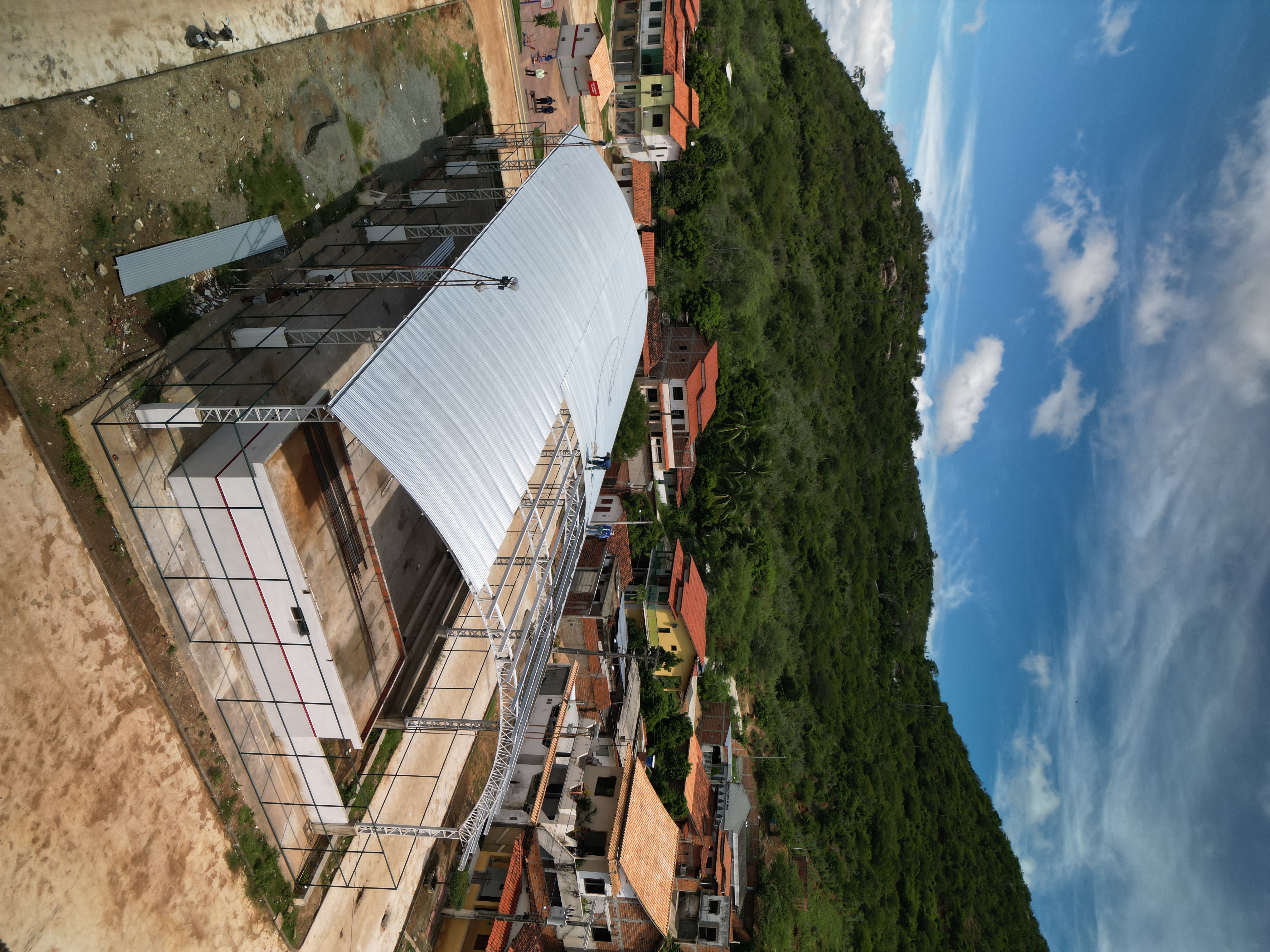OBRA - Reforma e Cobertura da Quadra da Escola Municipal Agnelo Teles de Menezes - Barragem de Pedras