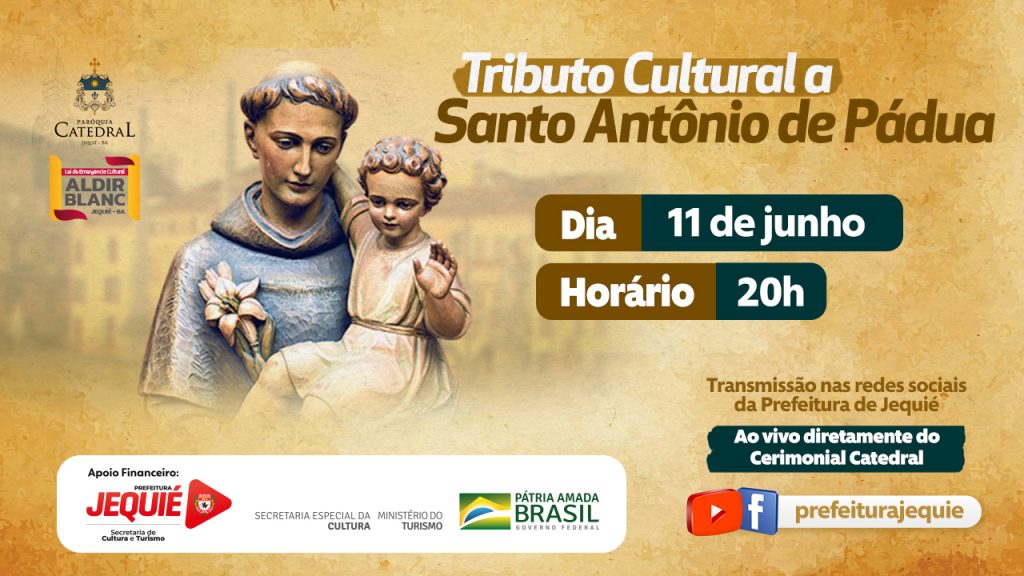 Prefeitura de Jequié e Paróquia Catedral de Santo Antônio realizam evento virtual em homenagem aos festejos de Santo Antônio
